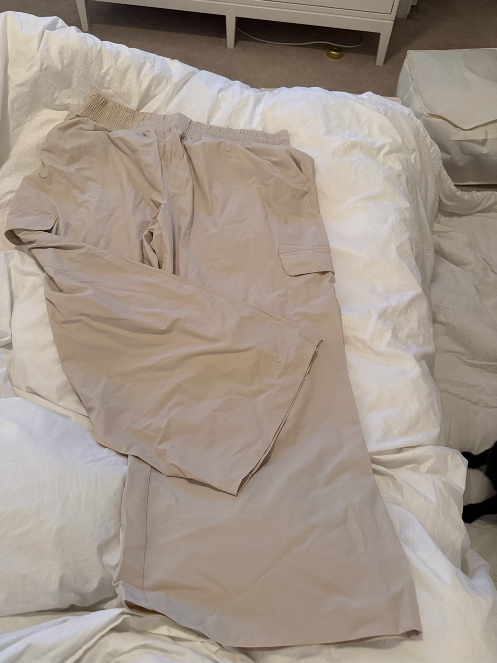 Old navy sleek tech  Beige Cargo Pants with Elastic Waist